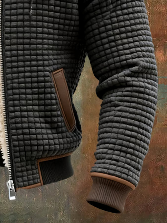 Elia™ | Giacca casual in terylene foderata in pelliccia