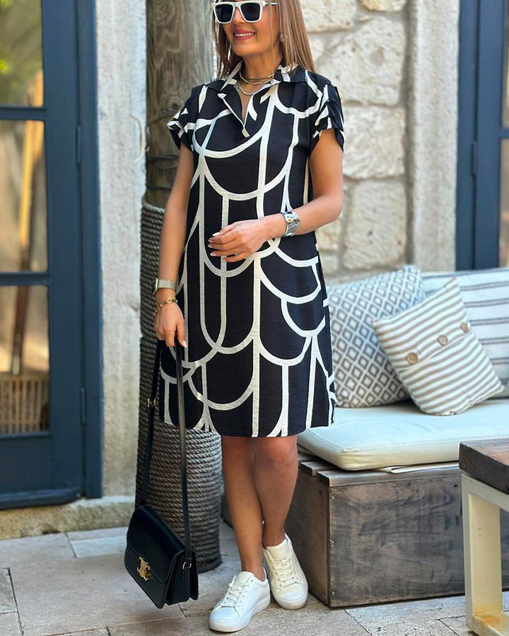 Helga™ | Abito elegante con stampa grafica