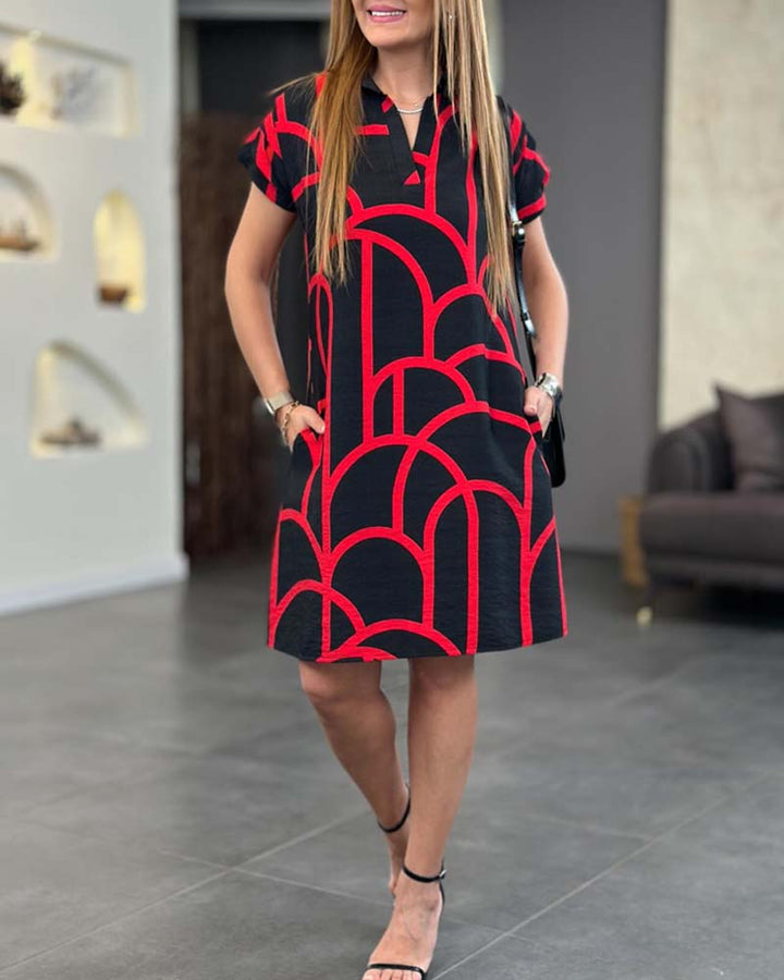 Helga™ | Abito elegante con stampa grafica