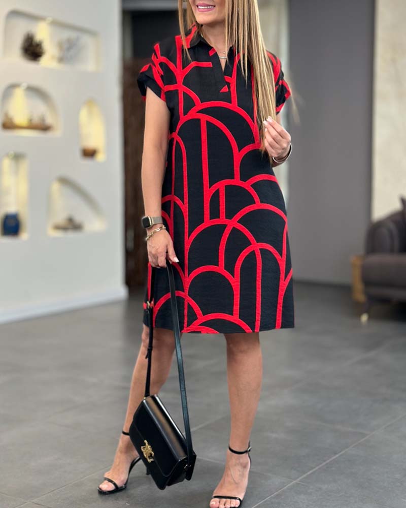 Helga™ | Abito elegante con stampa grafica