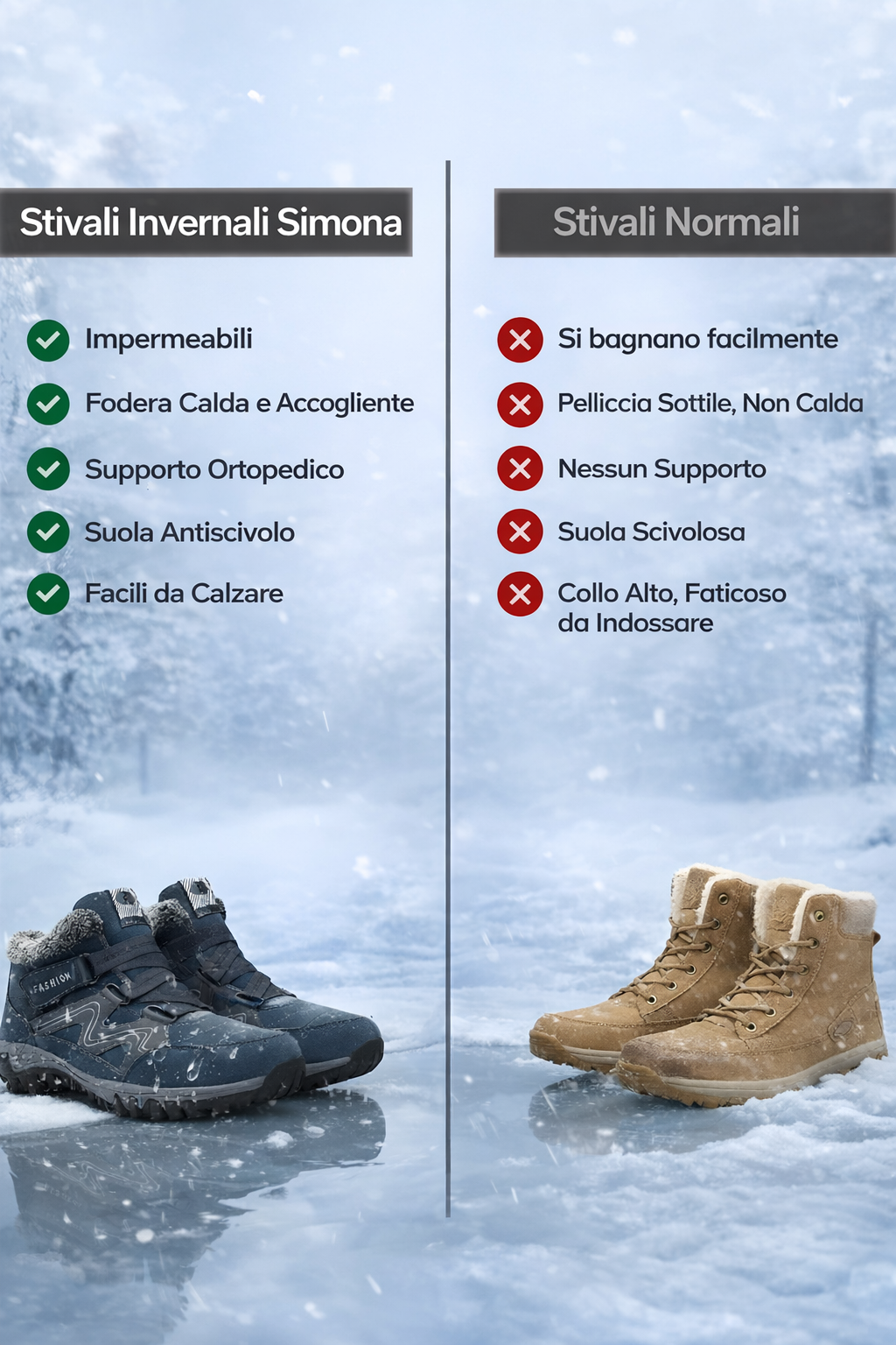 Simona™ | Stivali Invernali Ortopedici Antiscivolo