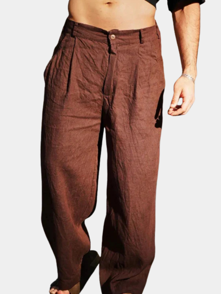 Dario™ | Pantaloni Larghi in Lino Naturale