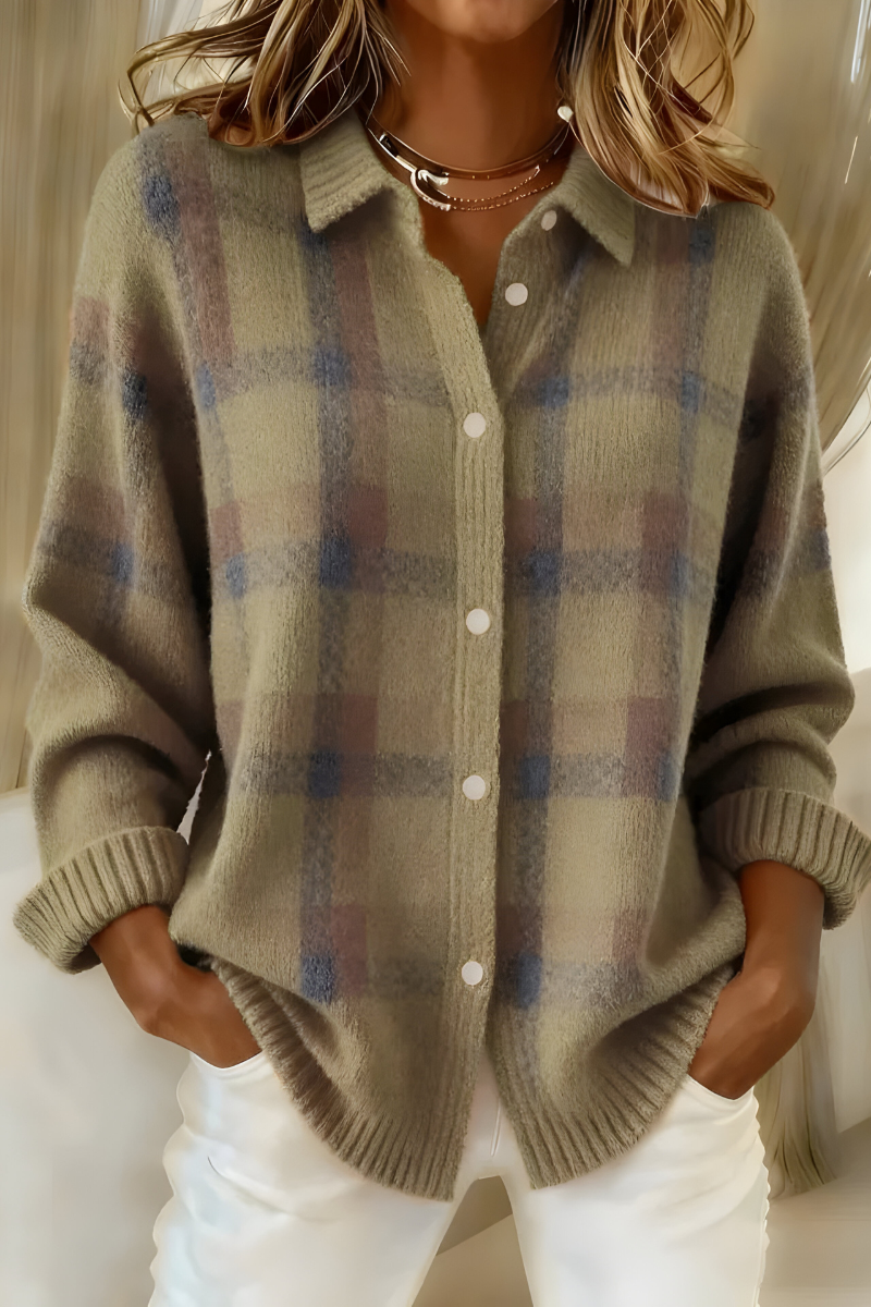 Anna™ | Cardigan a quadri morbido e avvolgent