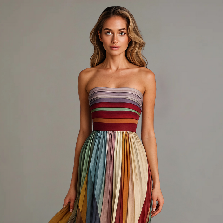 Felice™ | Abito Elegante a Fascia Multicolore