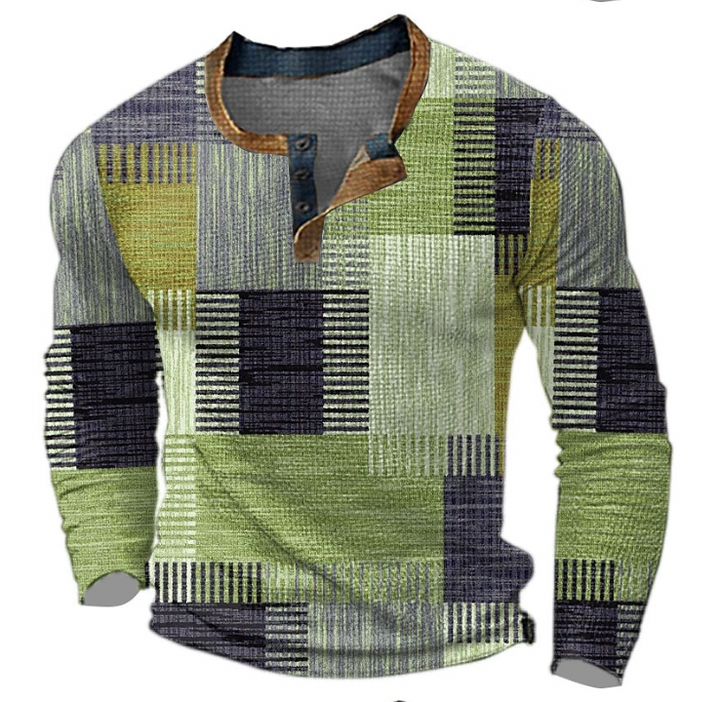 Henric™ | Maglia Patchwork in Cotone a Maniche Lunghe