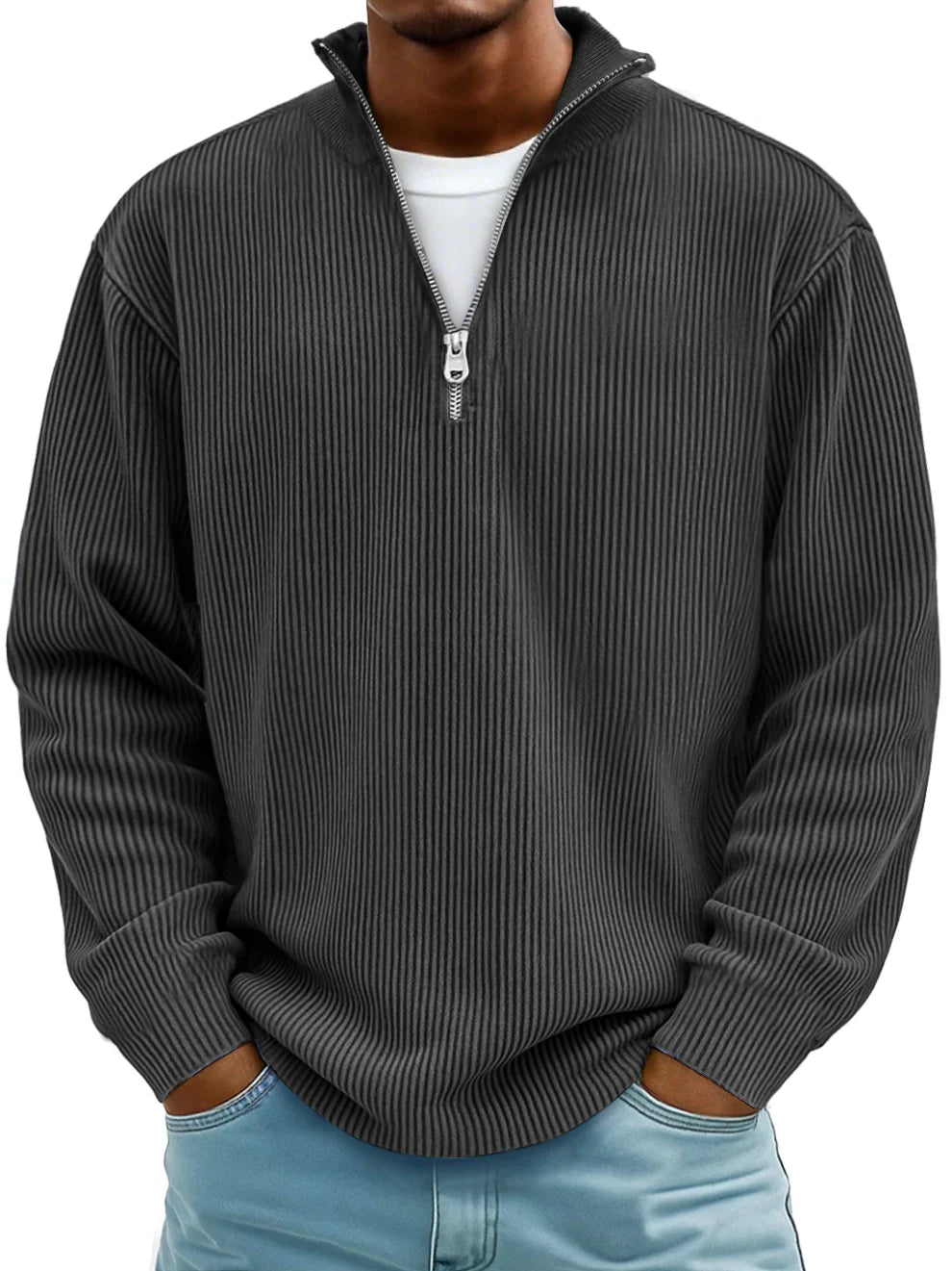 Enrico™ | Maglione a mezza zip in maglia strutturata