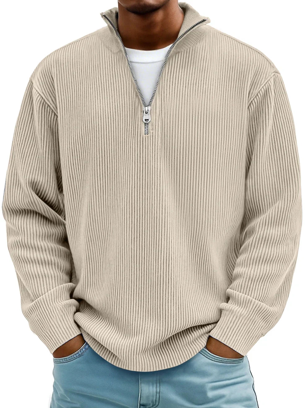 Enrico™ | Maglione a mezza zip in maglia strutturata