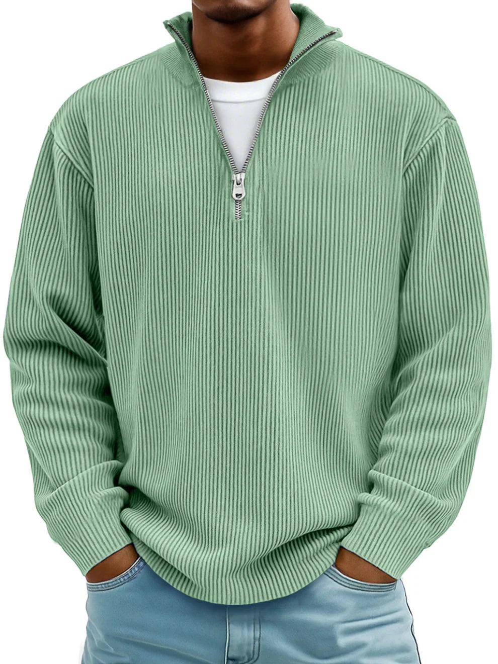 Enrico™ | Maglione a mezza zip in maglia strutturata