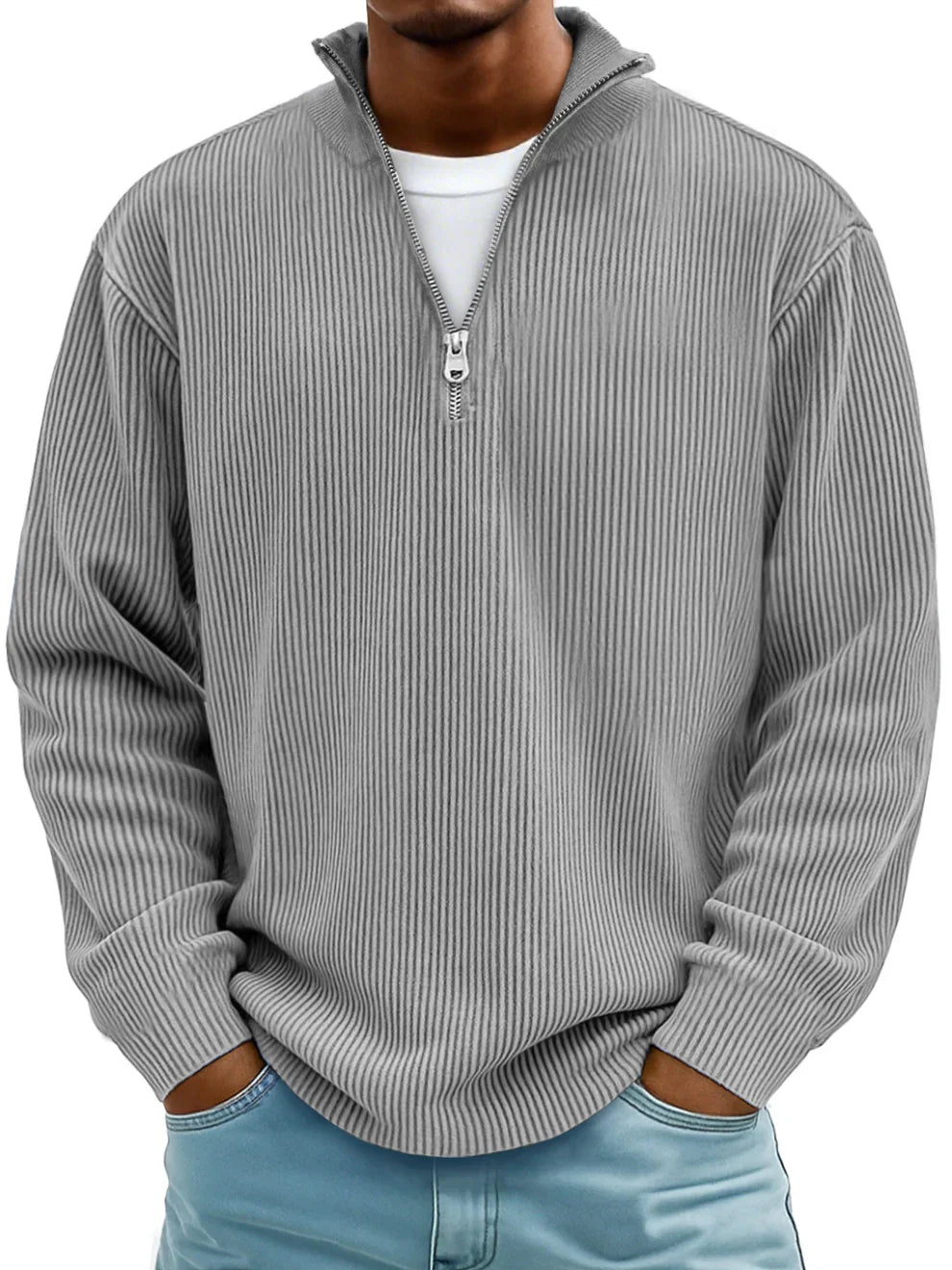 Enrico™ | Maglione a mezza zip in maglia strutturata