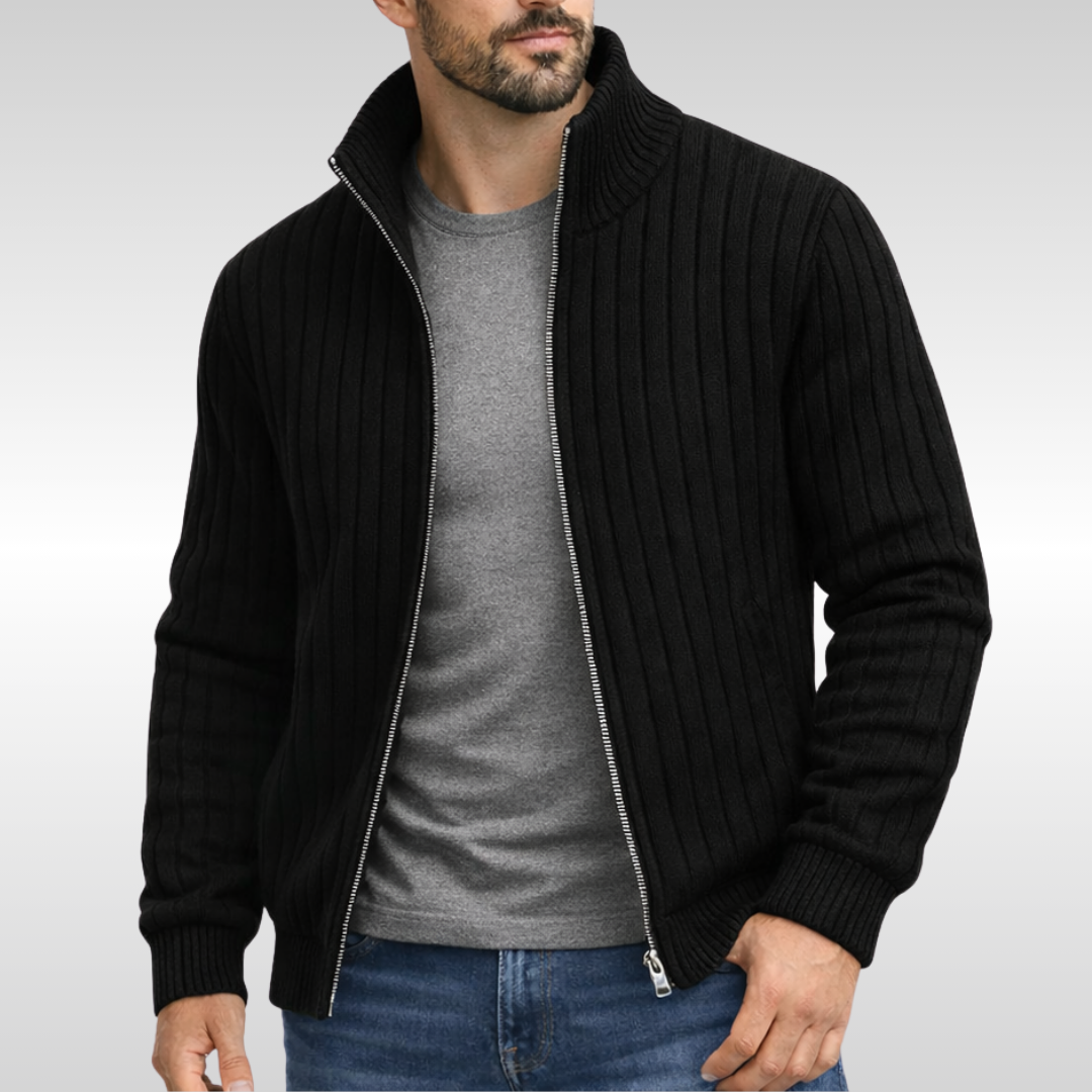 Samuele™ | Cardigan a coste con zip