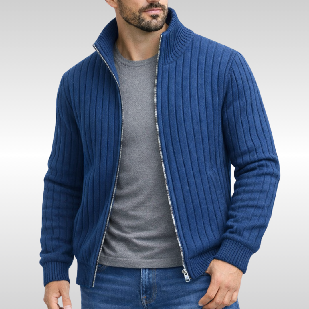 Samuele™ | Cardigan a coste con zip
