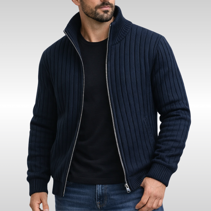 Samuele™ | Cardigan a coste con zip