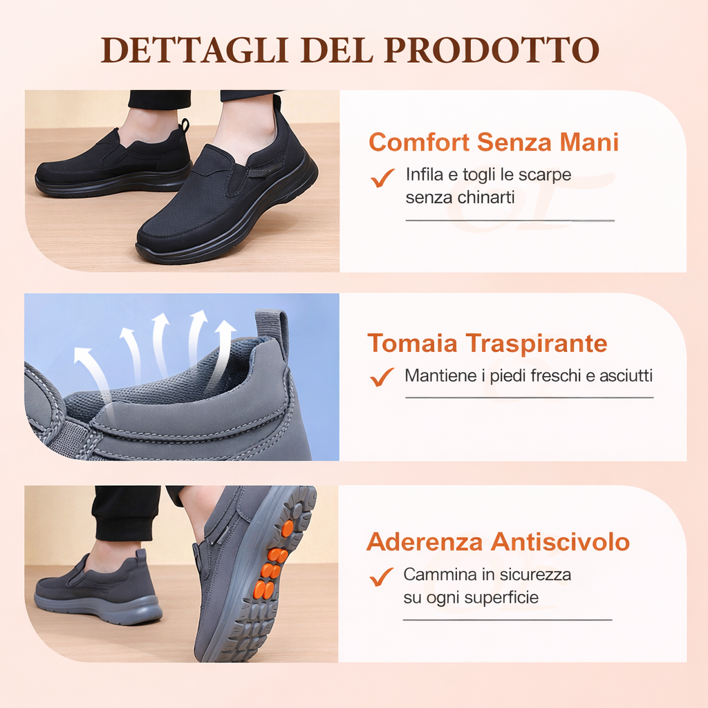Domenico™ | Sneakers slip-on ortopediche traspiranti da uomo