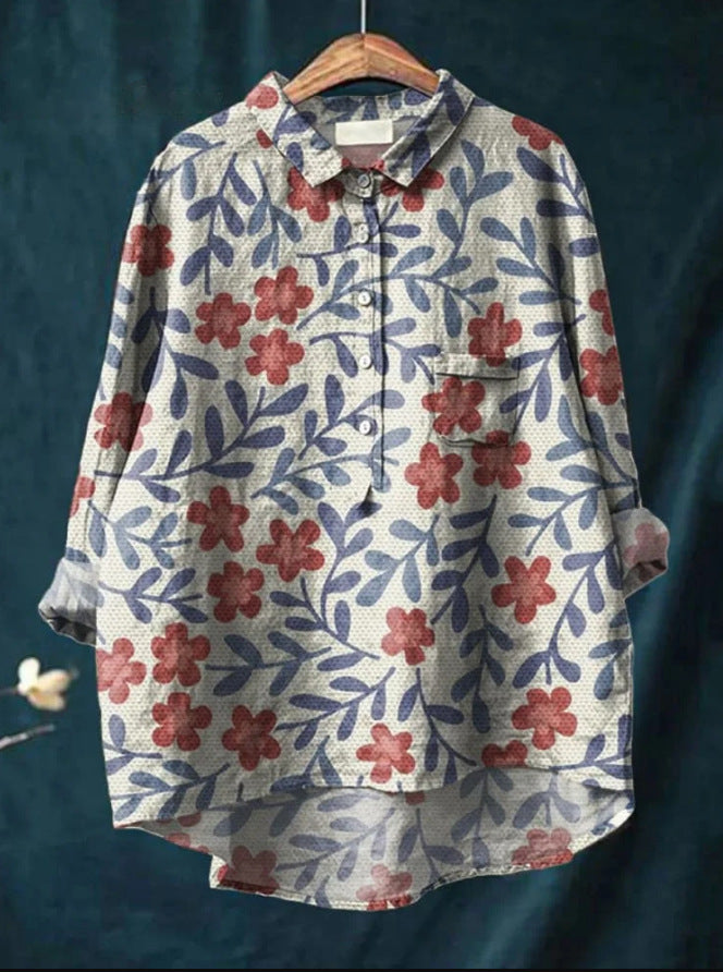 Betty™ | Camicia floreale artistica in lino