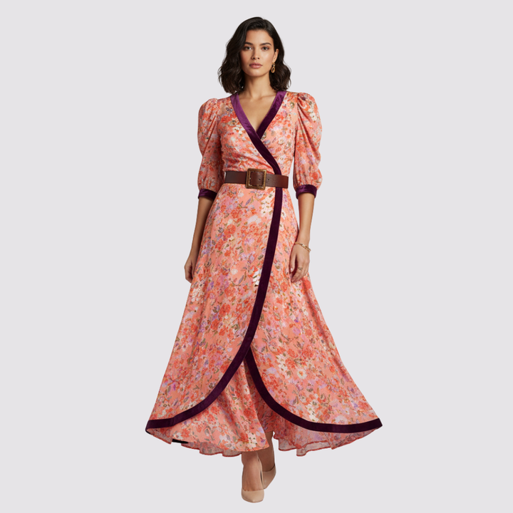 Rosalie™ | Abito avvolgente elegante con stampa romantica