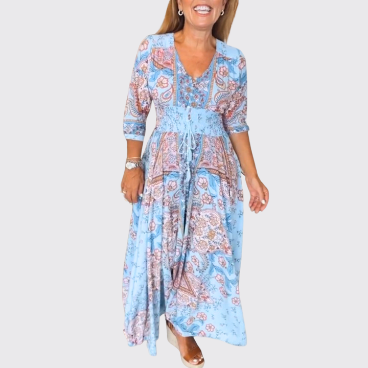 Anita™ | Elegante maxi-abito boho con cintura