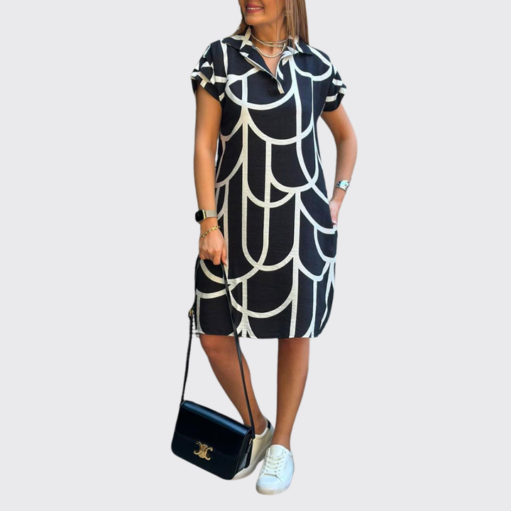 Helga™ | Abito elegante con stampa grafica