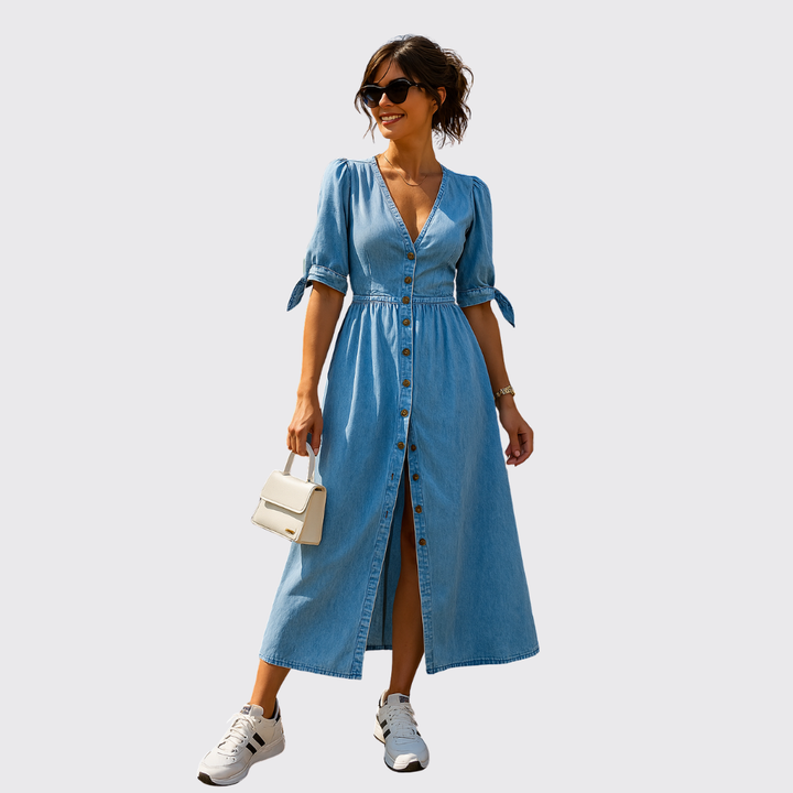 Belle™ | Abito elegante maxi con bottoni