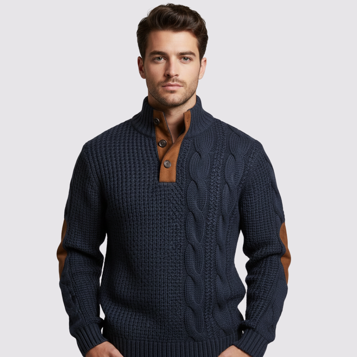 Rocco™ | Maglia Stampata Effetto Maglia con Dettagli a Contrasto