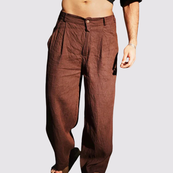 Dario™ | Pantaloni Larghi in Lino Naturale