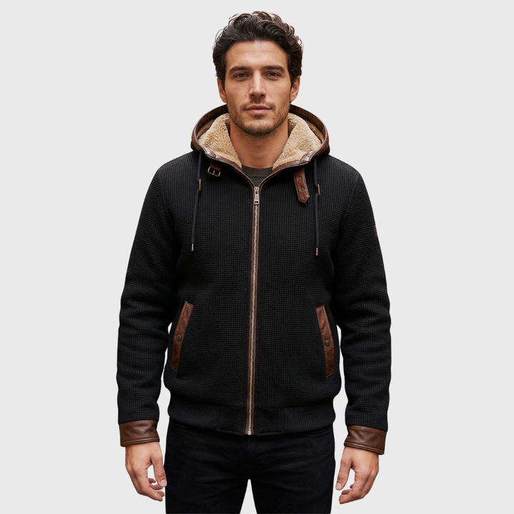 Elia™ | Giacca casual in terylene foderata in pelliccia