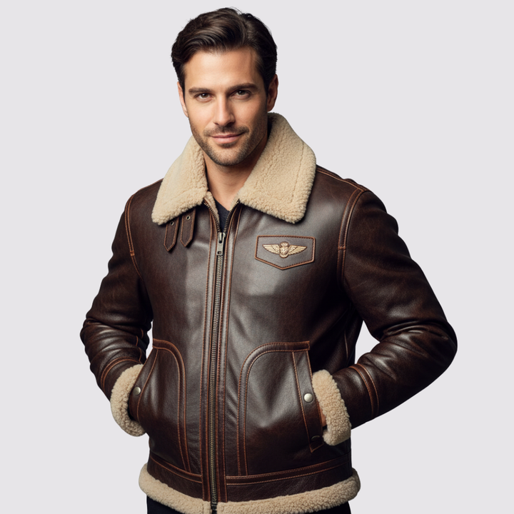 Raffaele™ | Giacca in Ecopelle con Fodera in Pelliccia