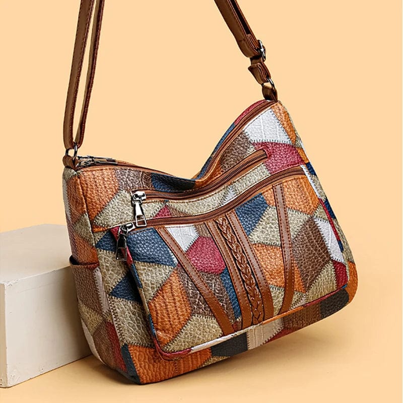 Viola™ | Borsa a tracolla in stile mosaico in pelle