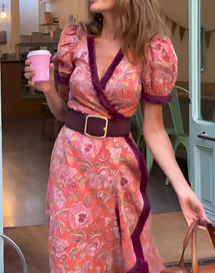 Rosalie™ | Abito avvolgente elegante con stampa romantica