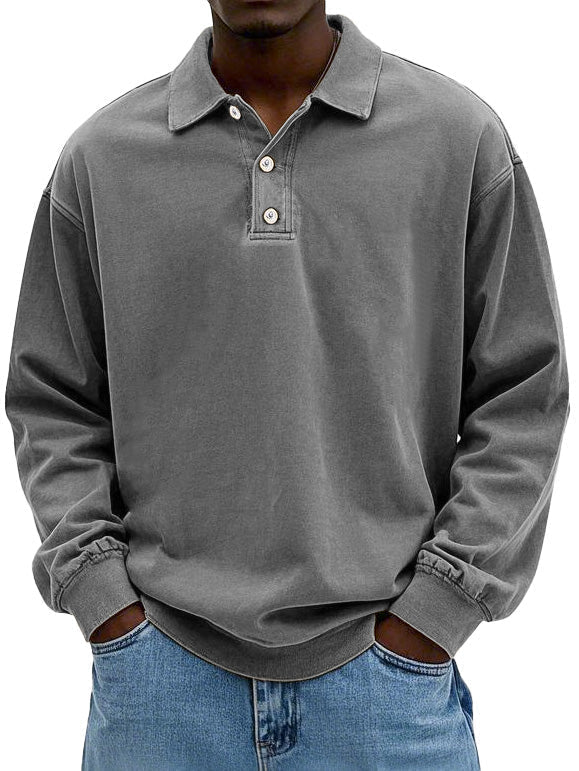 Matteo™ | Polo a Maniche Lunghe in Cotone Lavato