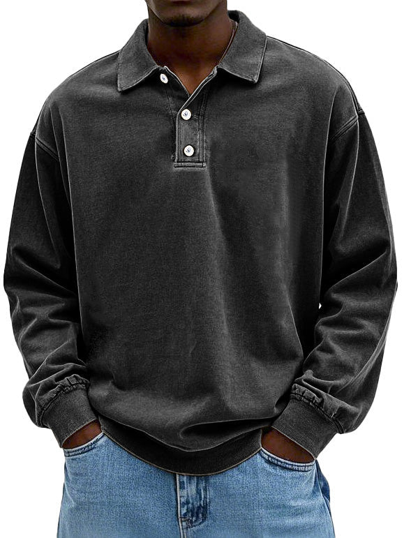 Matteo™ | Polo a Maniche Lunghe in Cotone Lavato