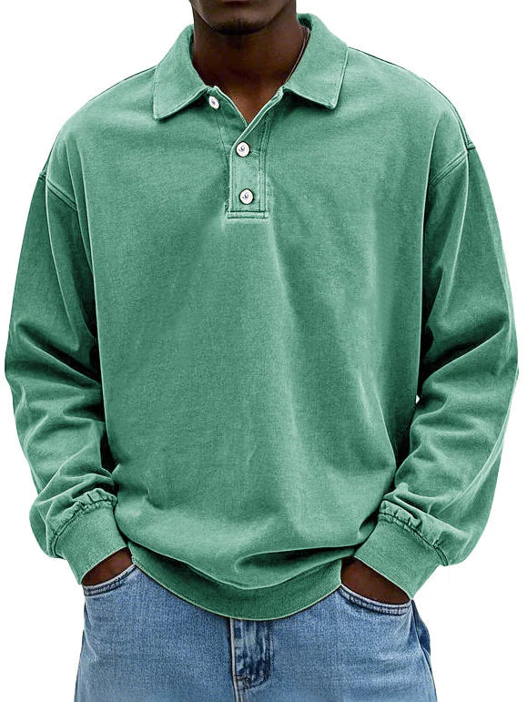 Matteo™ | Polo a Maniche Lunghe in Cotone Lavato