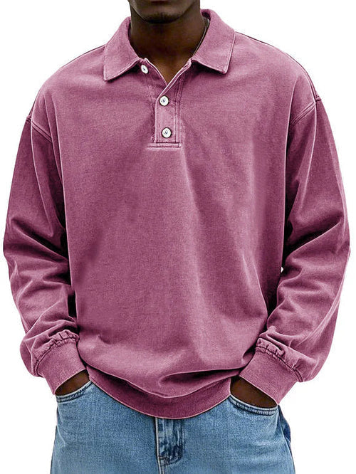 Matteo™ | Polo a Maniche Lunghe in Cotone Lavato